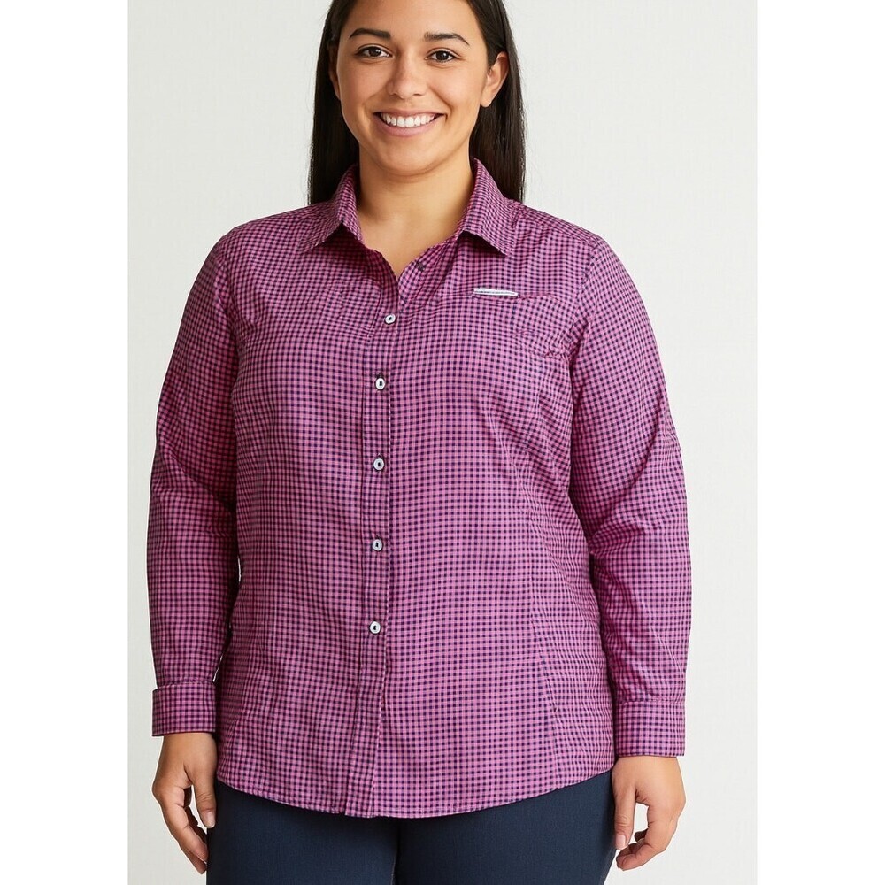 Field & Stream women's button up Nylon vented button up red/blue Nylon SZ XL